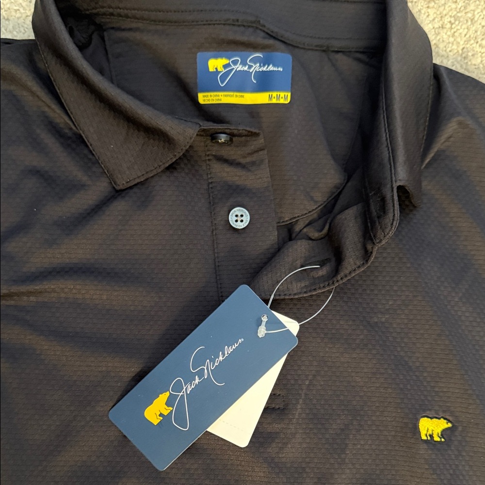 Men's Black Short Sleeve Golf Shirt NWT - Picture 2 of 2